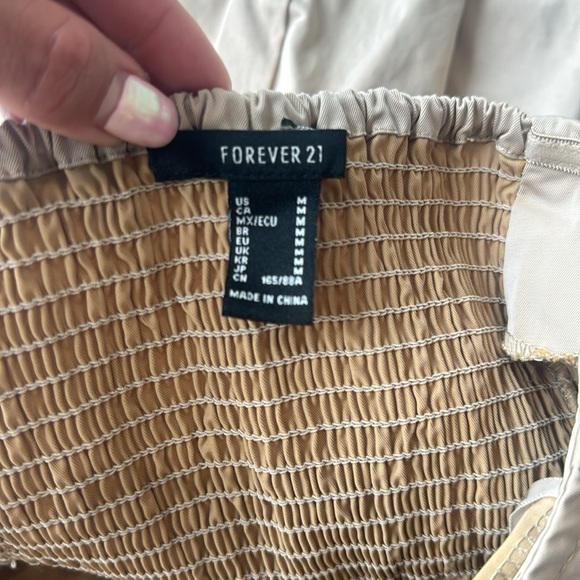 Strapless khaki color button down dress from Forever 21 - Picture 3 of 4